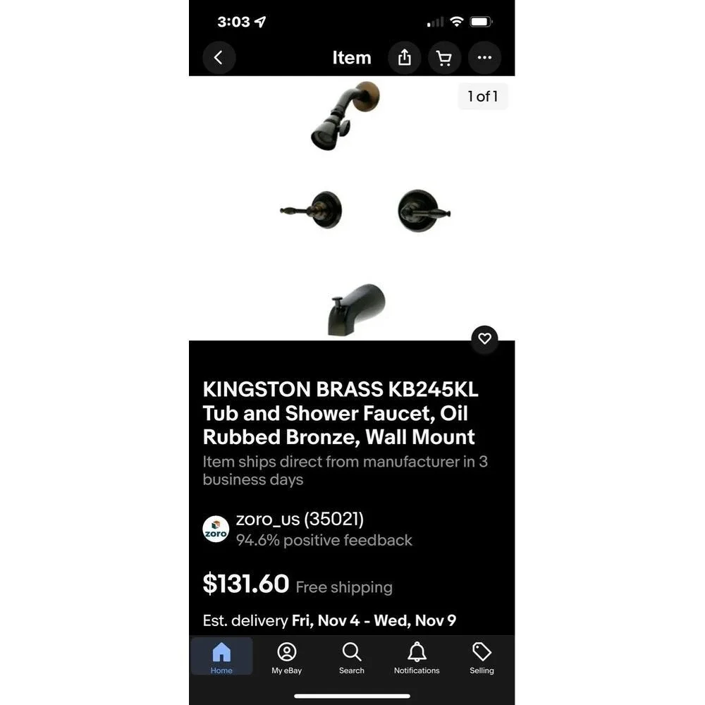 Kingston Oil‎ Rubbed Bronze Bathroom Tub Faucet set